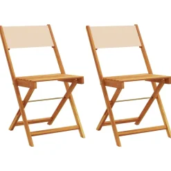 MAISON EXCLUSIVE - Chaises de bistrot lot de 2 beige bois d'acacia massif et tissu