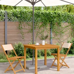 MAISON EXCLUSIVE - Chaises de bistrot lot de 2 beige bois d'acacia massif et tissu