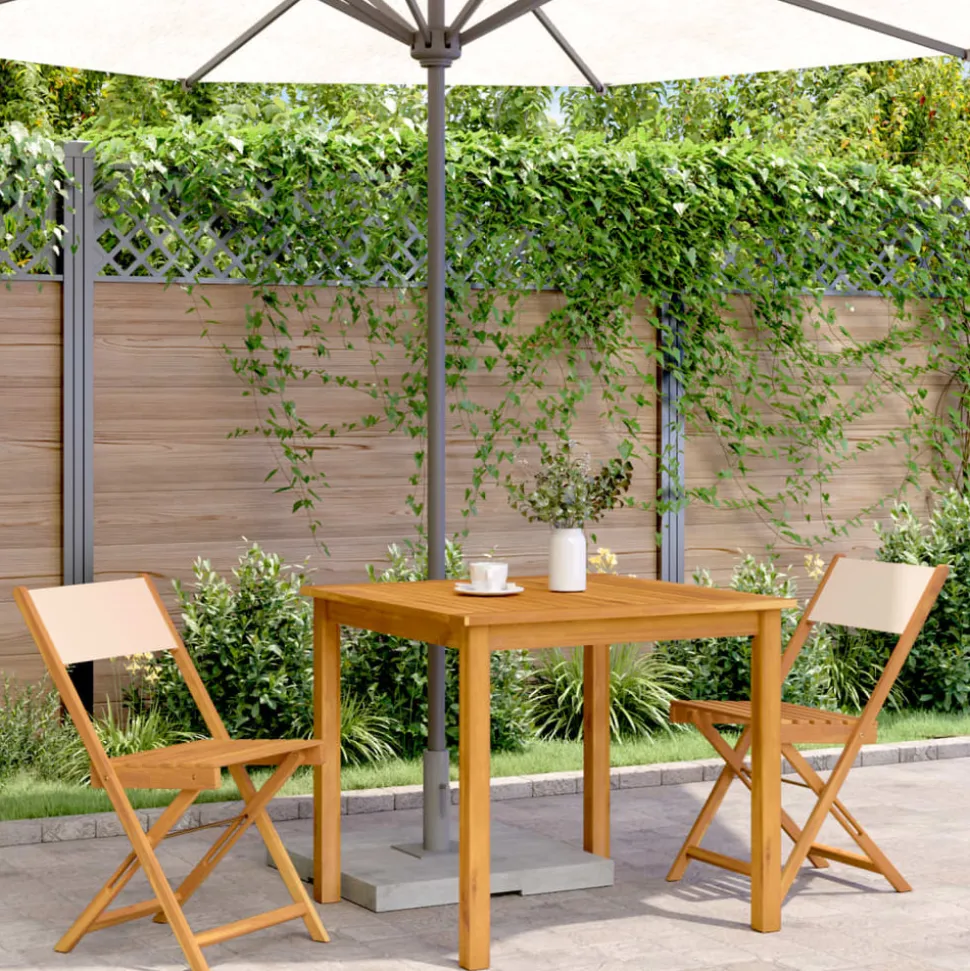 MAISON EXCLUSIVE - Chaises de bistrot lot de 2 beige bois d'acacia massif et tissu