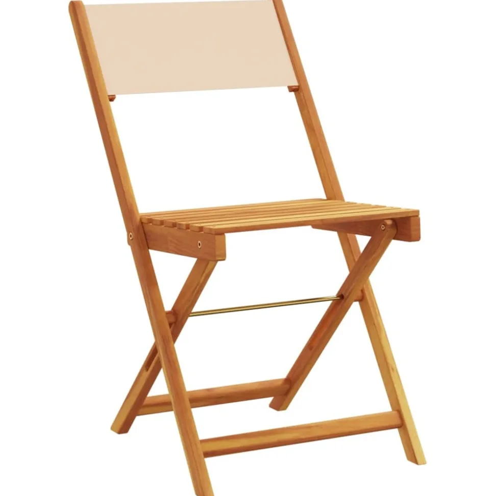 MAISON EXCLUSIVE - Chaises de bistrot lot de 2 beige bois d'acacia massif et tissu