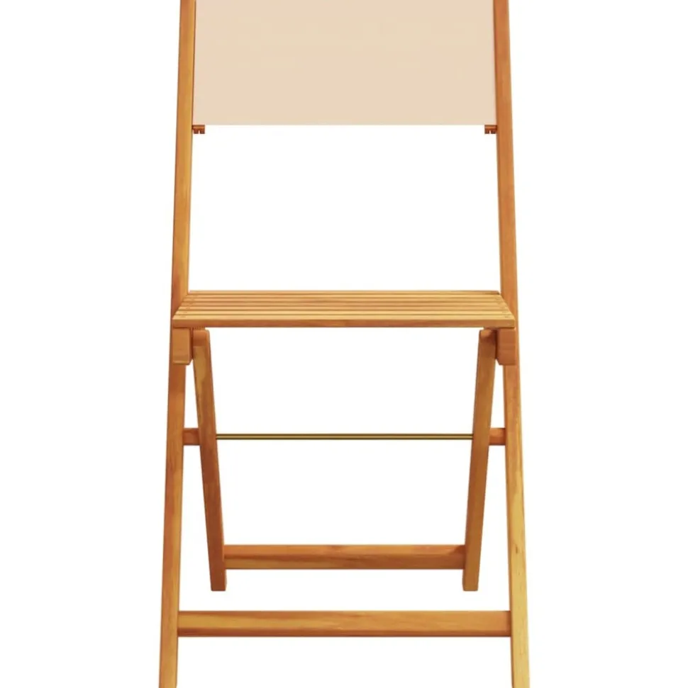 MAISON EXCLUSIVE - Chaises de bistrot lot de 2 beige bois d'acacia massif et tissu