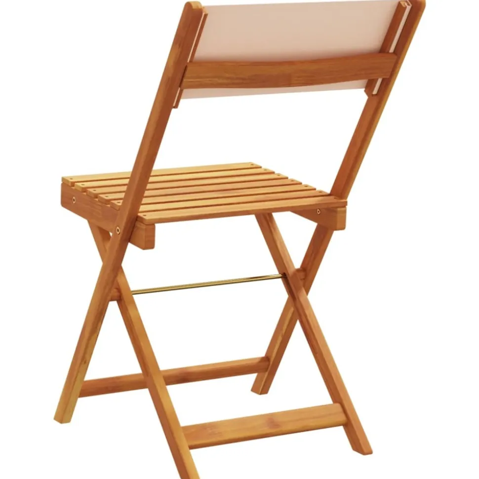 MAISON EXCLUSIVE - Chaises de bistrot lot de 2 beige bois d'acacia massif et tissu