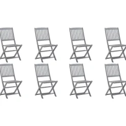 MAISON EXCLUSIVE - Chaises pliables d'extérieur lot de 8 et coussins bois d'acacia