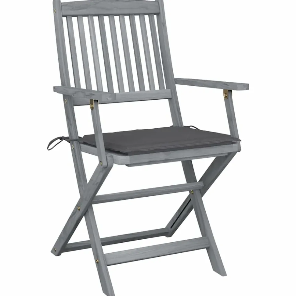 MAISON EXCLUSIVE - Chaises pliables d'extérieur lot de 6 et coussins bois d'acacia