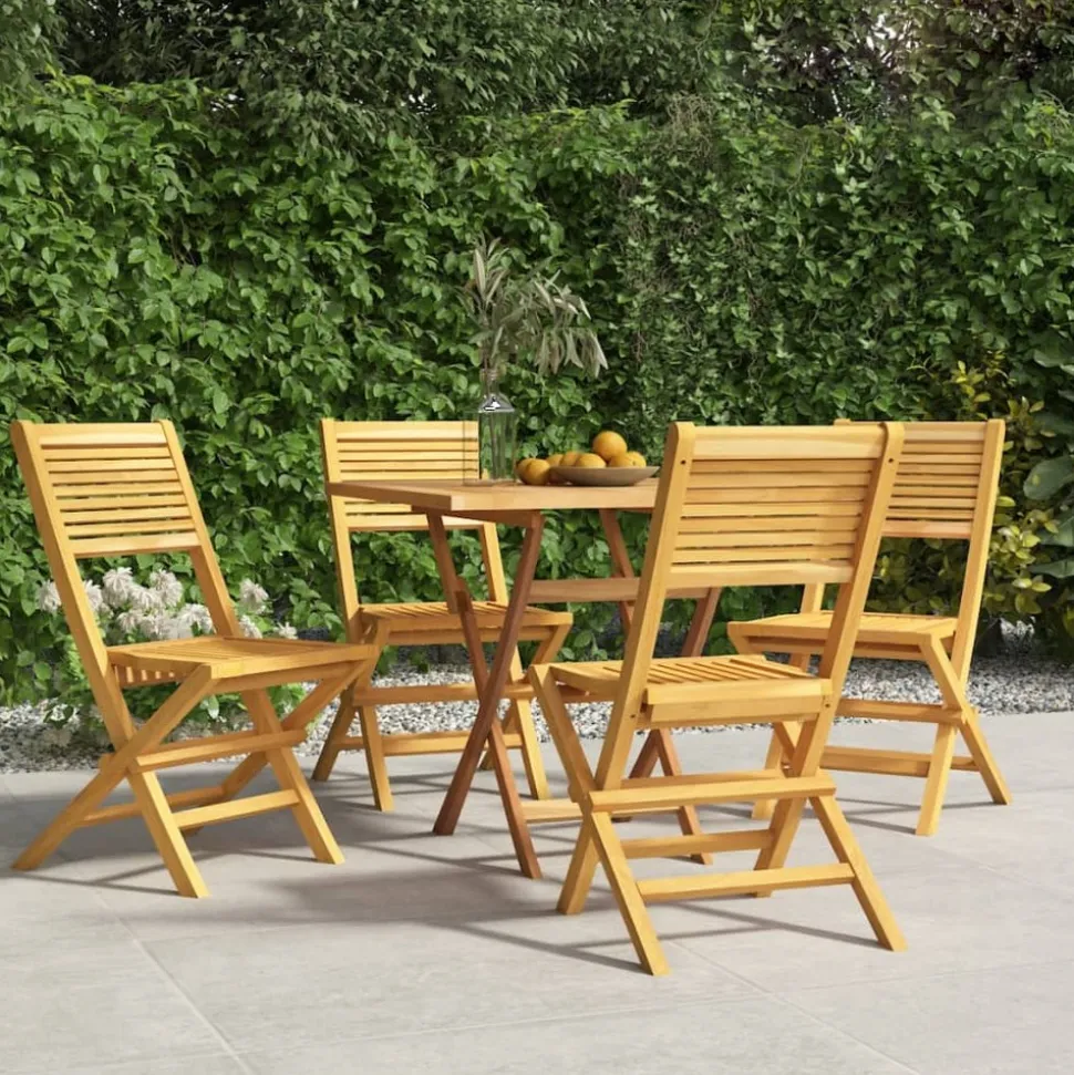 MAISON EXCLUSIVE - Chaises de jardin pliantes lot de 4 47x62x90cm bois massif teck