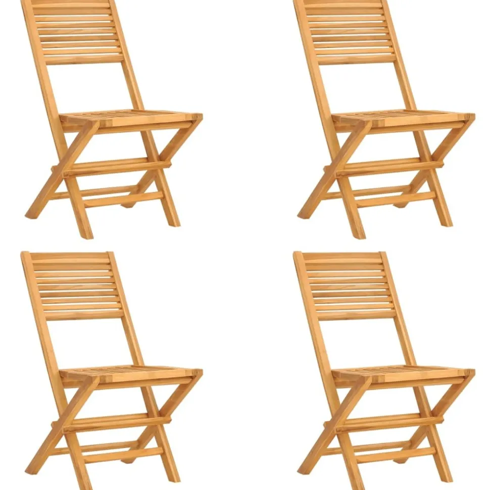 MAISON EXCLUSIVE - Chaises de jardin pliantes lot de 4 47x62x90cm bois massif teck