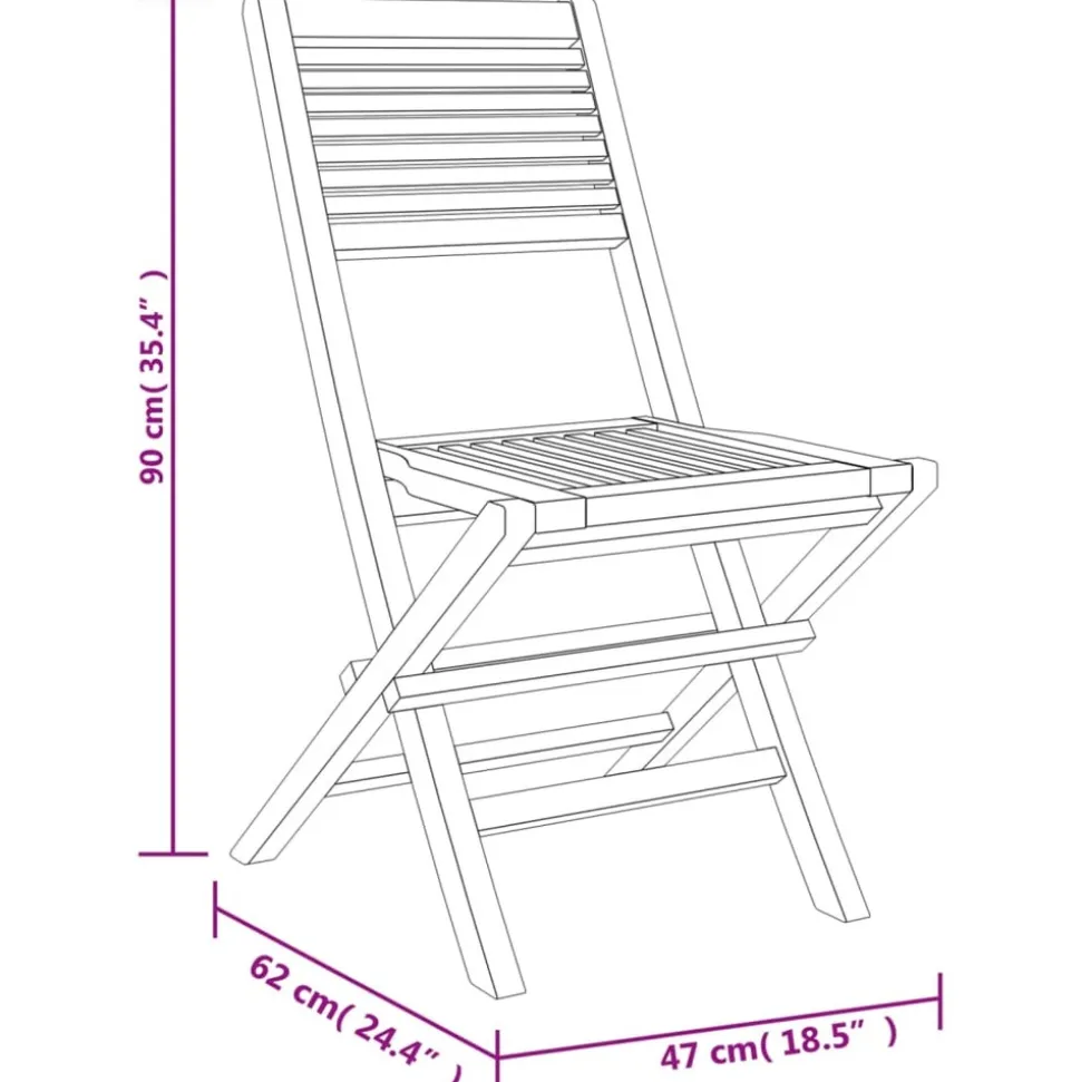 MAISON EXCLUSIVE - Chaises de jardin pliantes lot de 4 47x62x90cm bois massif teck