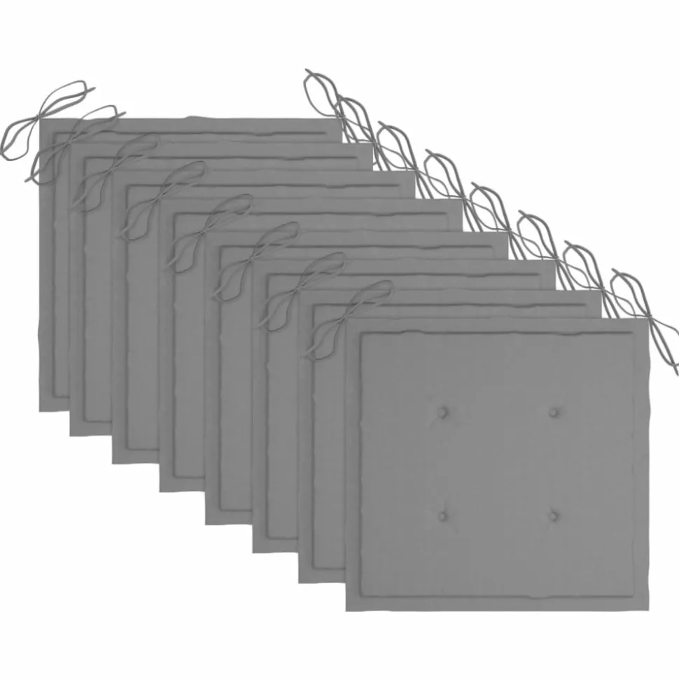 MAISON EXCLUSIVE - Chaises de jardin empilables avec coussins lot de 8 teck solide