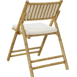 MAISON EXCLUSIVE - Chaises de bistro pliantes lot de 2 et coussins blanc crème