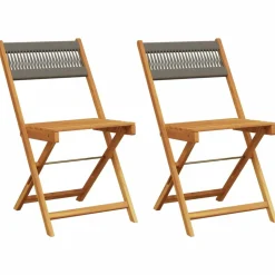 MAISON EXCLUSIVE - Chaises de bistrot lot de 2 gris bois d'acacia et corde