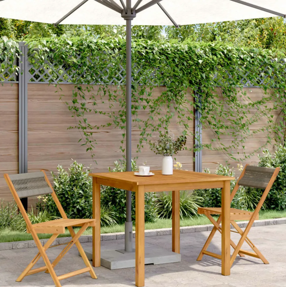 MAISON EXCLUSIVE - Chaises de bistrot lot de 2 gris bois d'acacia et corde