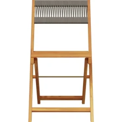 MAISON EXCLUSIVE - Chaises de bistrot lot de 2 gris bois d'acacia et corde