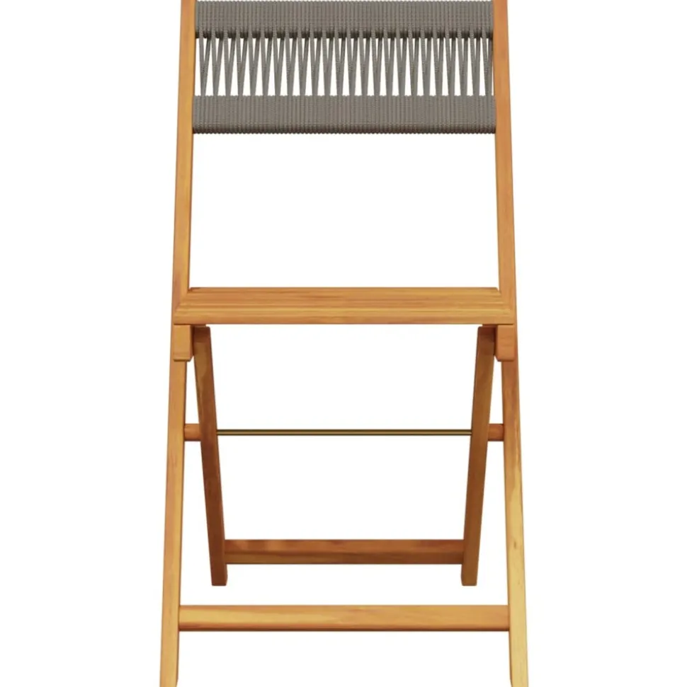 MAISON EXCLUSIVE - Chaises de bistrot lot de 2 gris bois d'acacia et corde