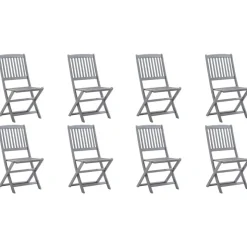 MAISON EXCLUSIVE - Chaises pliables d'extérieur lot de 8 bois d'acacia solide
