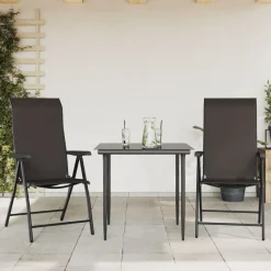 MAISON EXCLUSIVE - Chaises pliables jardin lot de 2 couleur café noir poly rotin