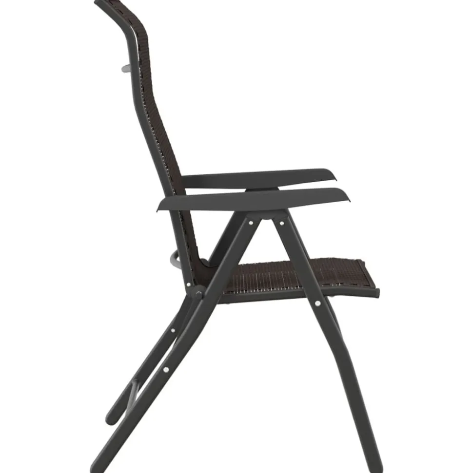 MAISON EXCLUSIVE - Chaises pliables jardin lot de 2 couleur café noir poly rotin