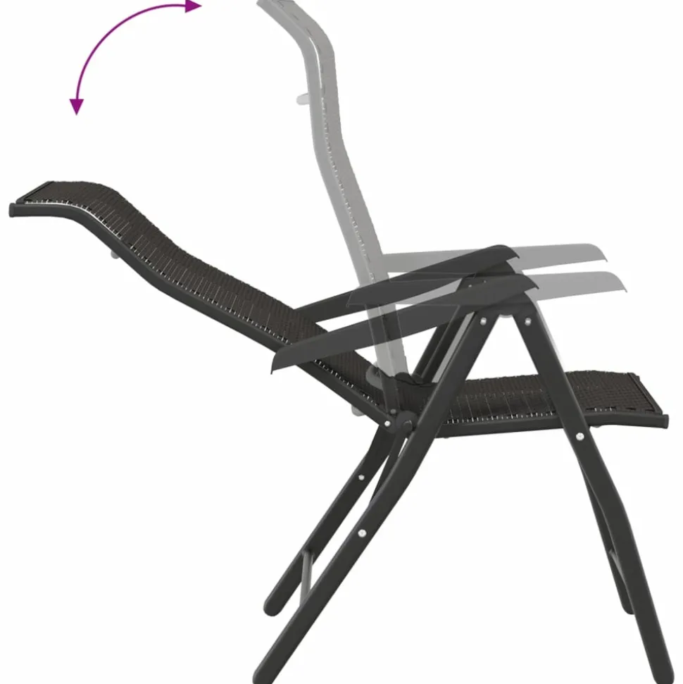 MAISON EXCLUSIVE - Chaises pliables jardin lot de 2 couleur café noir poly rotin