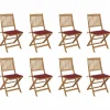 MAISON EXCLUSIVE - Chaises pliables d'extérieur et coussins lot de 8 bois d'acacia