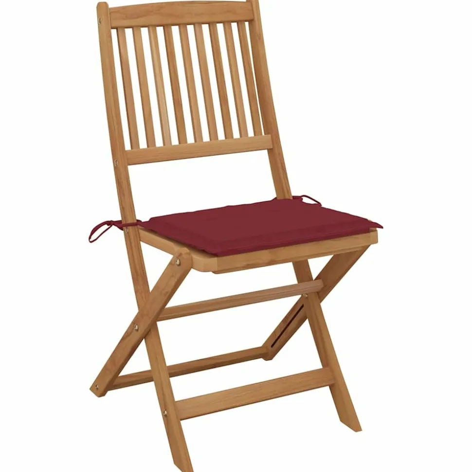 MAISON EXCLUSIVE - Chaises pliables d'extérieur et coussins lot de 8 bois d'acacia