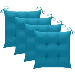 MAISON EXCLUSIVE - Chaises de jardin empilables avec coussins lot de 4 teck solide