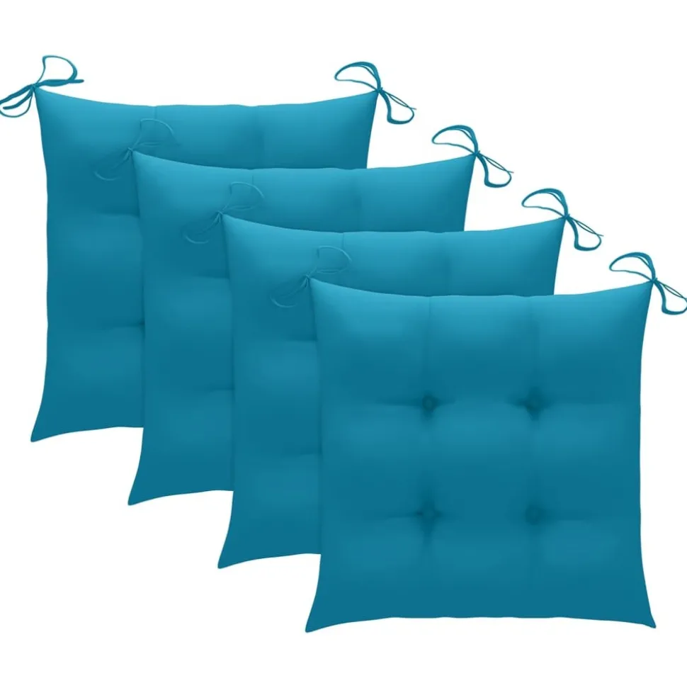 MAISON EXCLUSIVE - Chaises de jardin empilables avec coussins lot de 4 teck solide