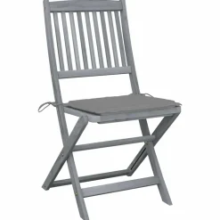 MAISON EXCLUSIVE - Chaises pliables d'extérieur lot de 4 et coussins bois d'acacia