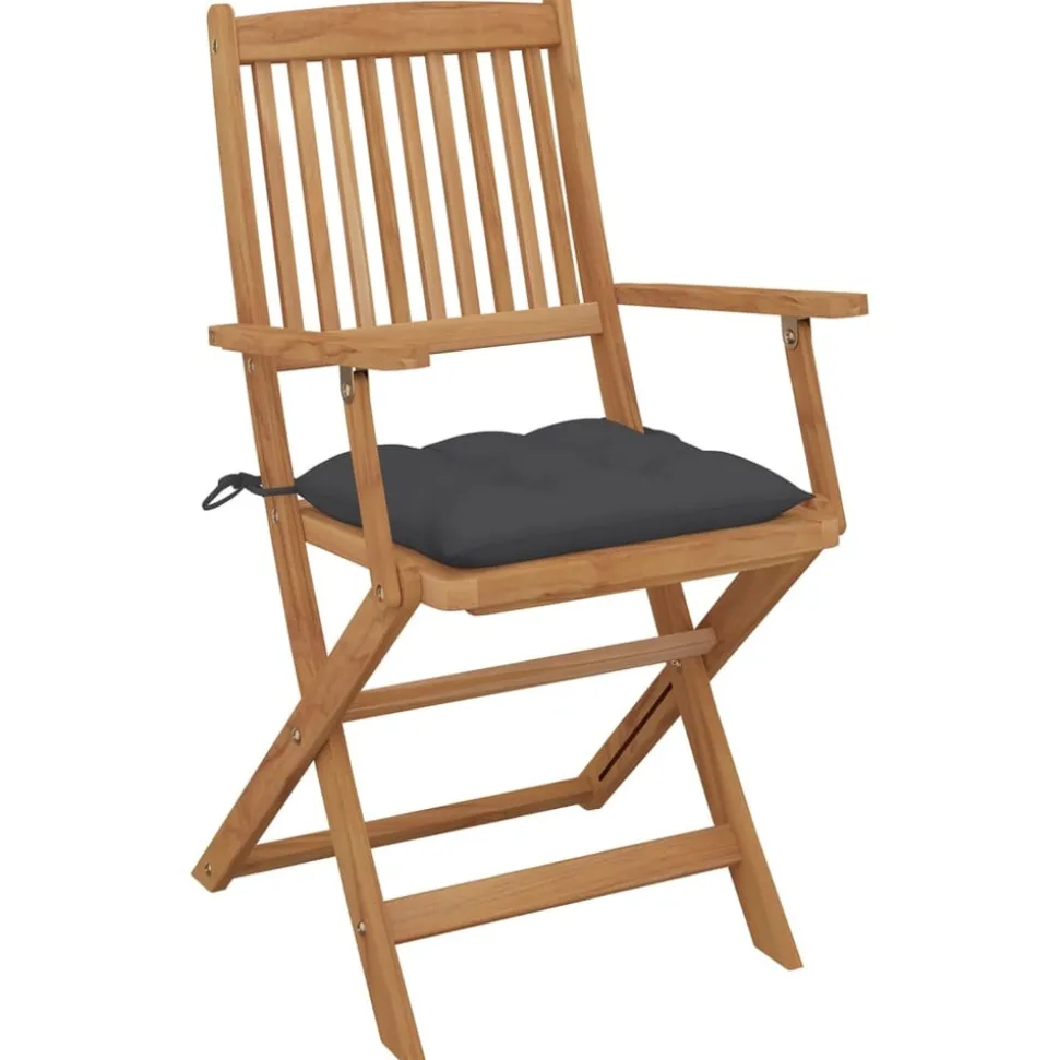 MAISON EXCLUSIVE - Chaises pliables d'extérieur et coussins lot de 8 bois d'acacia