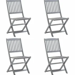 MAISON EXCLUSIVE - Chaises pliables d'extérieur lot de 4 bois d'acacia solide