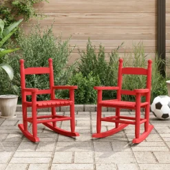 MAISON EXCLUSIVE - Chaises à bascule enfants lot de 2 rouge bois peuplier massif