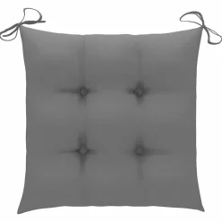 MAISON EXCLUSIVE - Chaises de jardin lot de 2 et coussins gris bois de teck massif