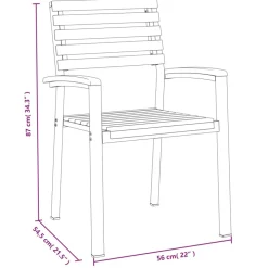 MAISON EXCLUSIVE - Chaises de jardin empilables lot de 4 bois d'acacia et métal
