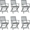 MAISON EXCLUSIVE - Chaises pliables d'extérieur lot de 6 et coussins bois d'acacia