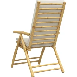 MAISON EXCLUSIVE - Chaises inclinables de jardin pliantes lot de 6 coussins bambou