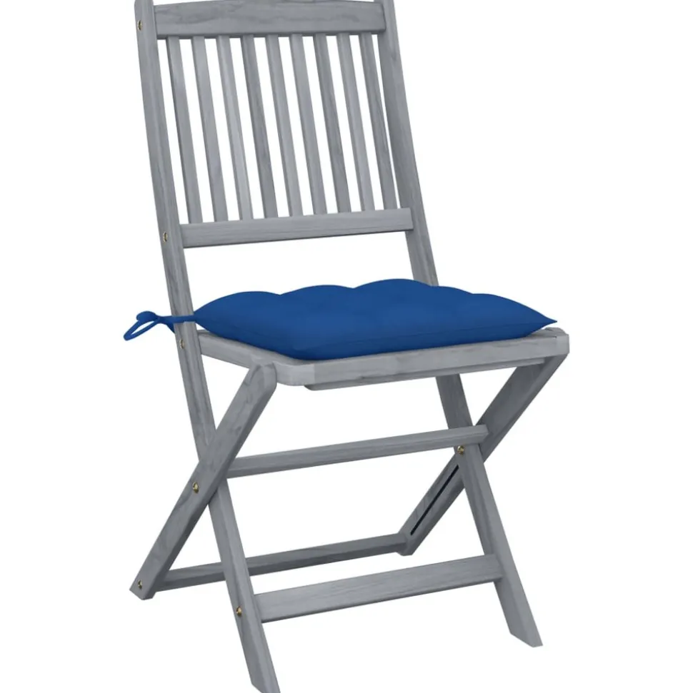 MAISON EXCLUSIVE - Chaises pliables d'extérieur lot de 2 et coussins bois d'acacia