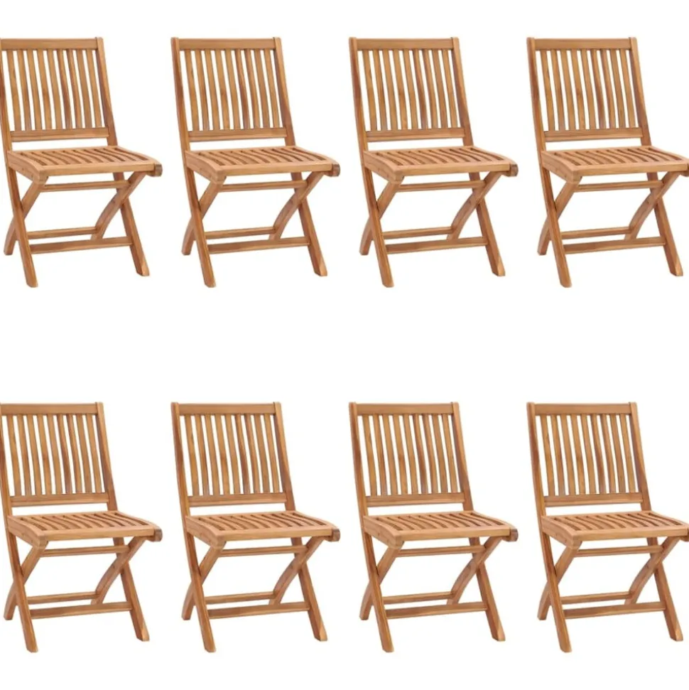 MAISON EXCLUSIVE - Chaises pliables de jardin lot de 8 bois de teck solide