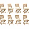 MAISON EXCLUSIVE - Chaises pliables d'extérieur et coussins lot de 8 bois d'acacia