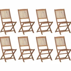 MAISON EXCLUSIVE - Chaises pliables d'extérieur et coussins lot de 8 bois d'acacia