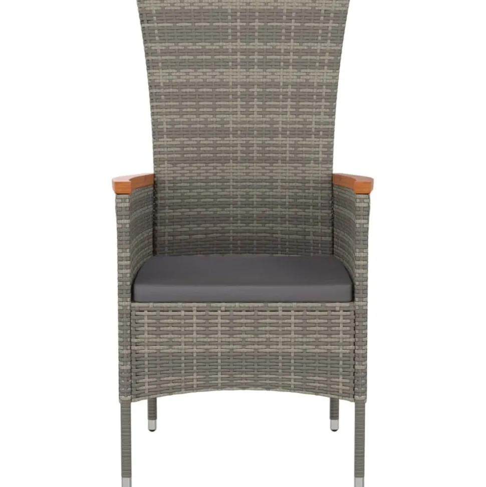 MAISON EXCLUSIVE - Chaises de jardin avec coussins lot de 2 résine tressée gris