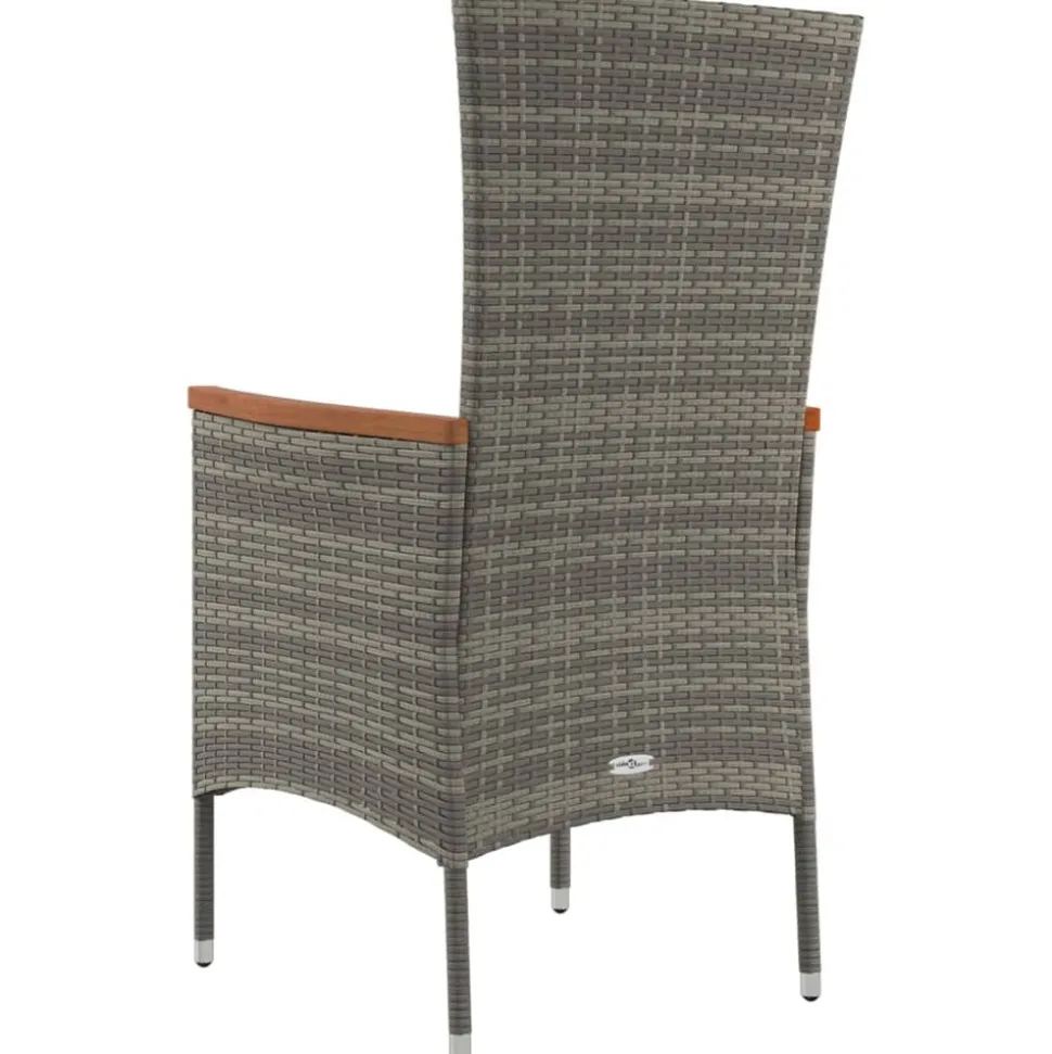 MAISON EXCLUSIVE - Chaises de jardin avec coussins lot de 2 résine tressée gris