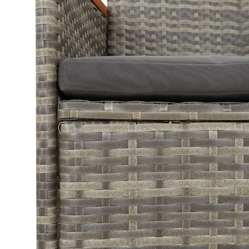 MAISON EXCLUSIVE - Chaises de jardin avec coussins lot de 2 résine tressée gris