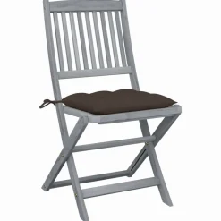 MAISON EXCLUSIVE - Chaises pliables d'extérieur lot de 4 et coussins bois d'acacia