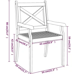 MAISON EXCLUSIVE - Chaises à manger d'extérieur lot de 6 bois d'acacia massif