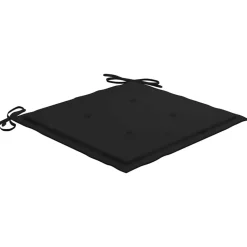 MAISON EXCLUSIVE - Chaises de jardin lot de 2 et coussins noir bois de teck massif