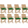 MAISON EXCLUSIVE - Chaises pliables de jardin avec coussins lot de 8 teck solide