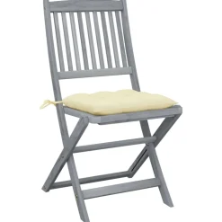 MAISON EXCLUSIVE - Chaises pliables d'extérieur lot de 4 et coussins bois d'acacia