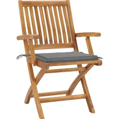 MAISON EXCLUSIVE - Chaises pliables de jardin avec coussins lot de 8 teck solide