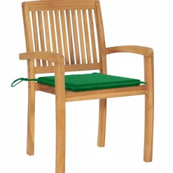 MAISON EXCLUSIVE - Chaises de jardin empilables avec coussins lot de 6 teck solide