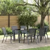 MAISON EXCLUSIVE - Chaises empilables de jardin lot de 6 gris tissu textilène