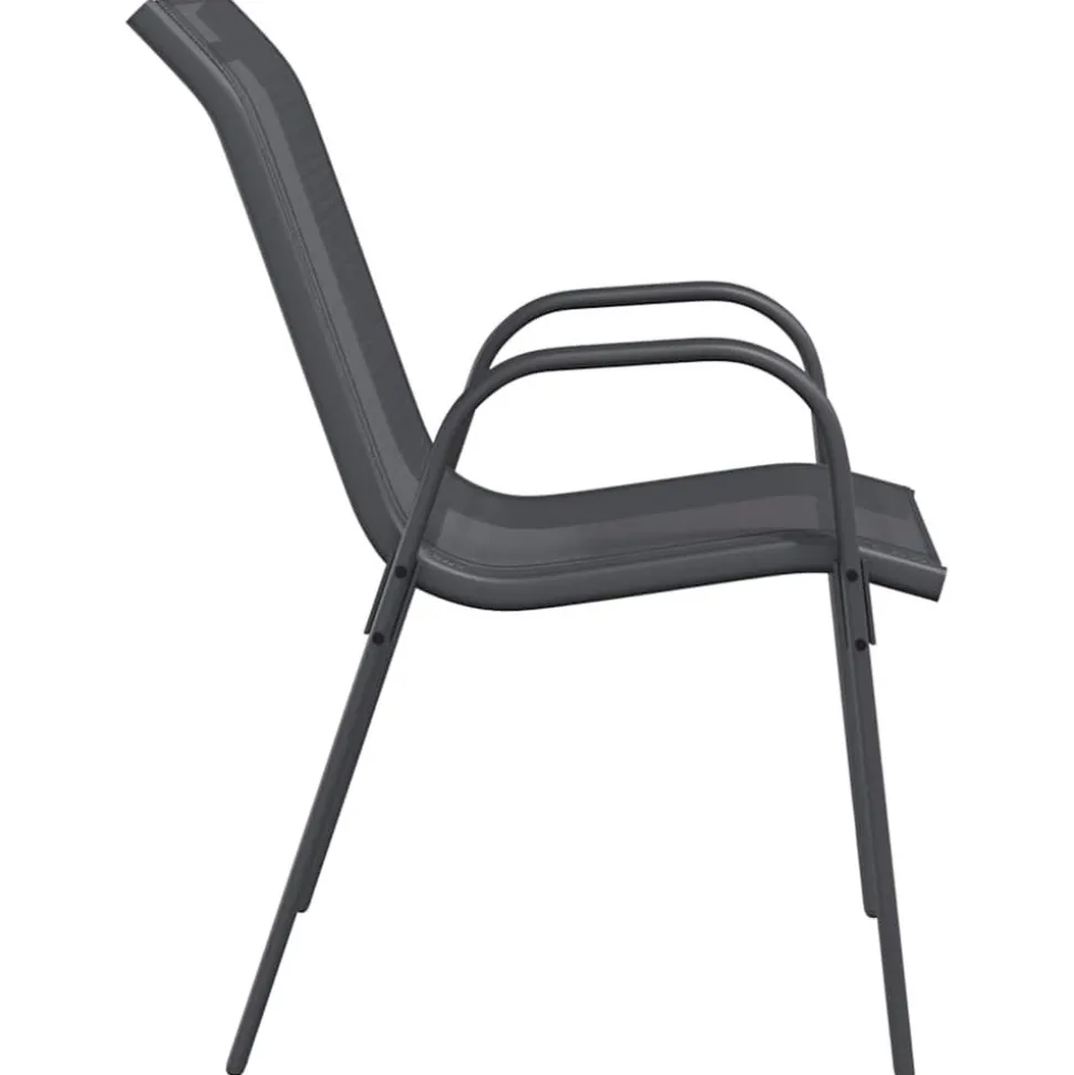 MAISON EXCLUSIVE - Chaises empilables de jardin lot de 6 gris tissu textilène