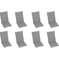 MAISON EXCLUSIVE - Chaises inclinables de jardin et coussins lot de 8 teck solide